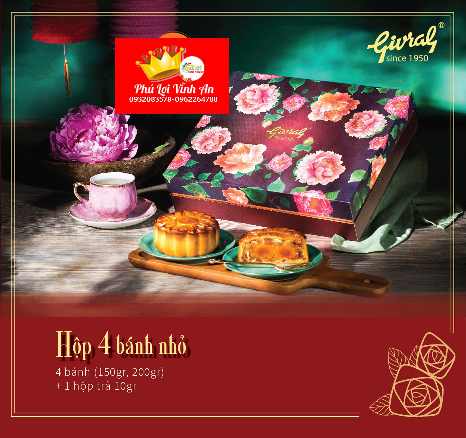 Bánh Trung Thu Givral 2019 Hộp 4 Bánh Nhỏ