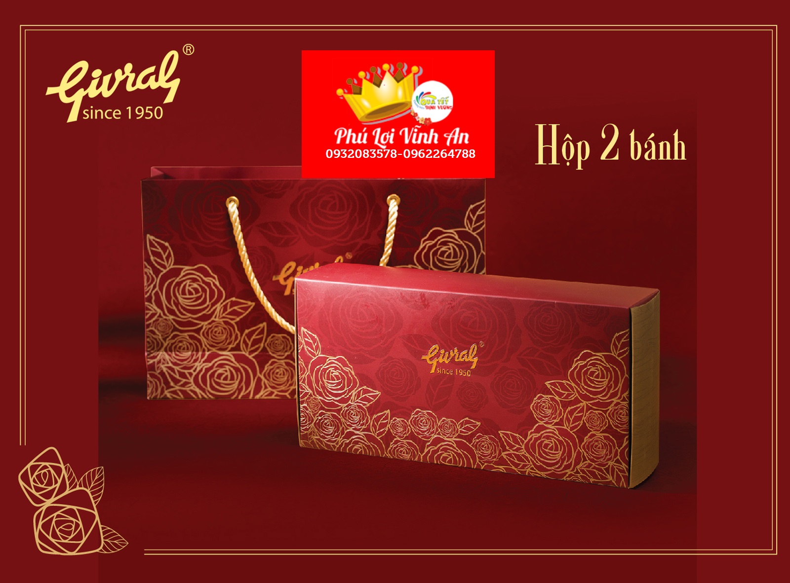 Bánh trung thu Givral 2019 hộp 2 bánh