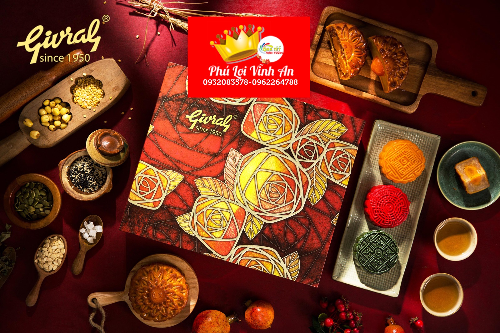 Bánh trung thu Givral 2019 hộp 4 bánh Truyền Thống
