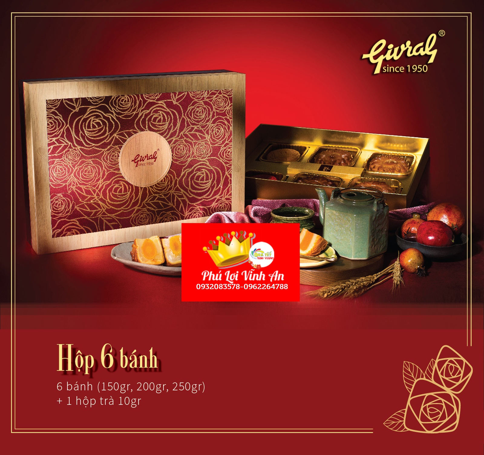 Bánh trung thu Givral 2019 hộp 6 bánh