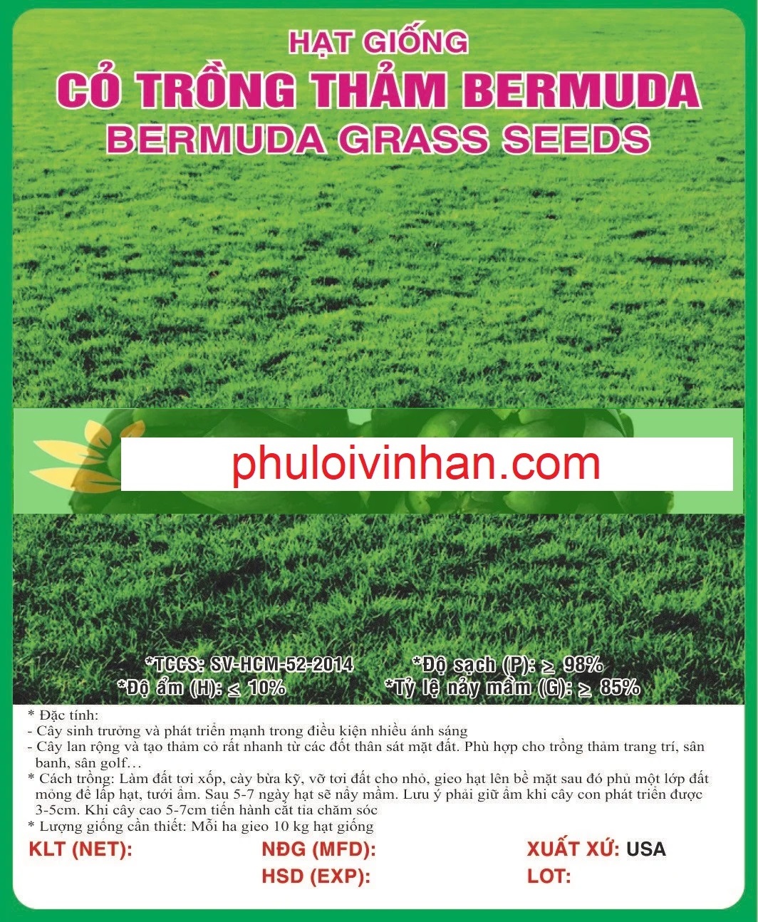 CỎ TRỒNG THẢM BERMUDA