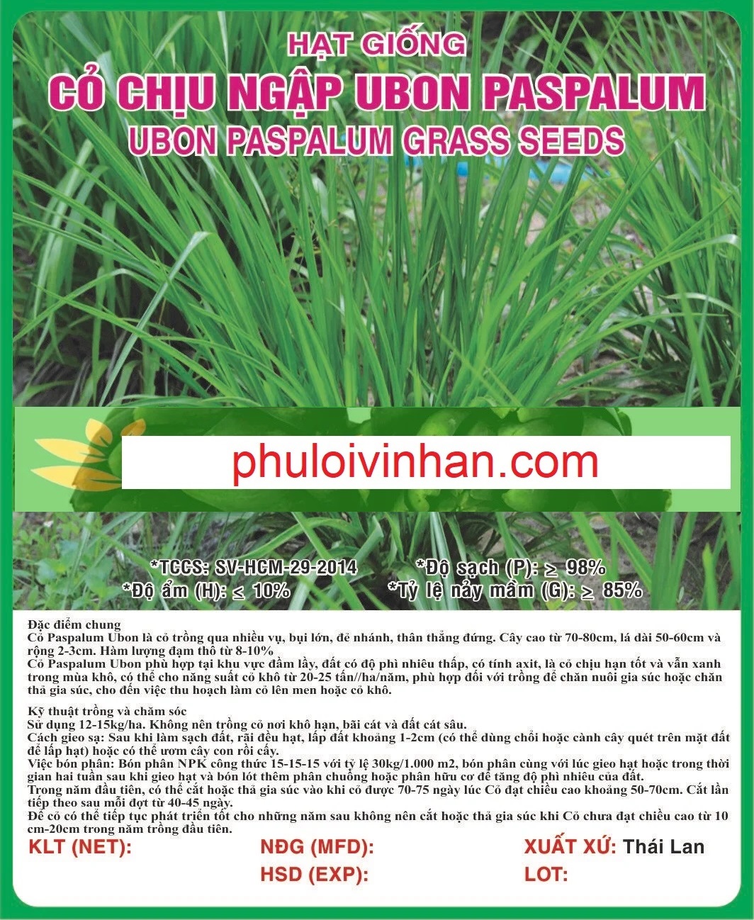 CỎ UBON PASPALUM