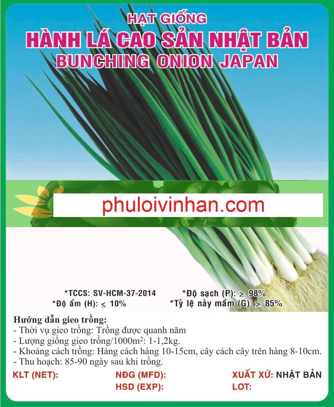 HÀNH LÁ CAO SẢN NHẬT BẢN