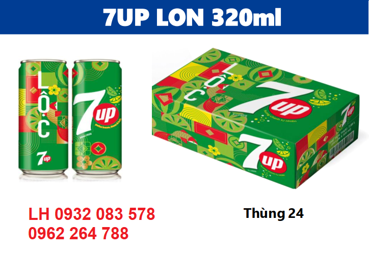 Hộp quà Tết giá sỉ 7UP lon 320ml - Hộp Quà Tết
