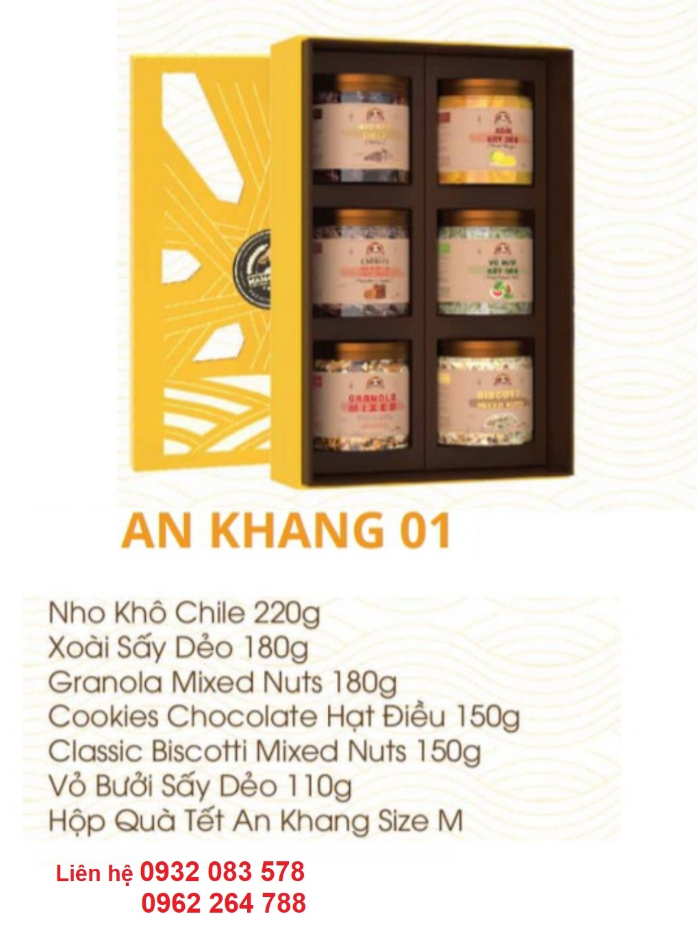 Hộp quà Tết giá sỉ - Hộp quà Tết An Khang 01