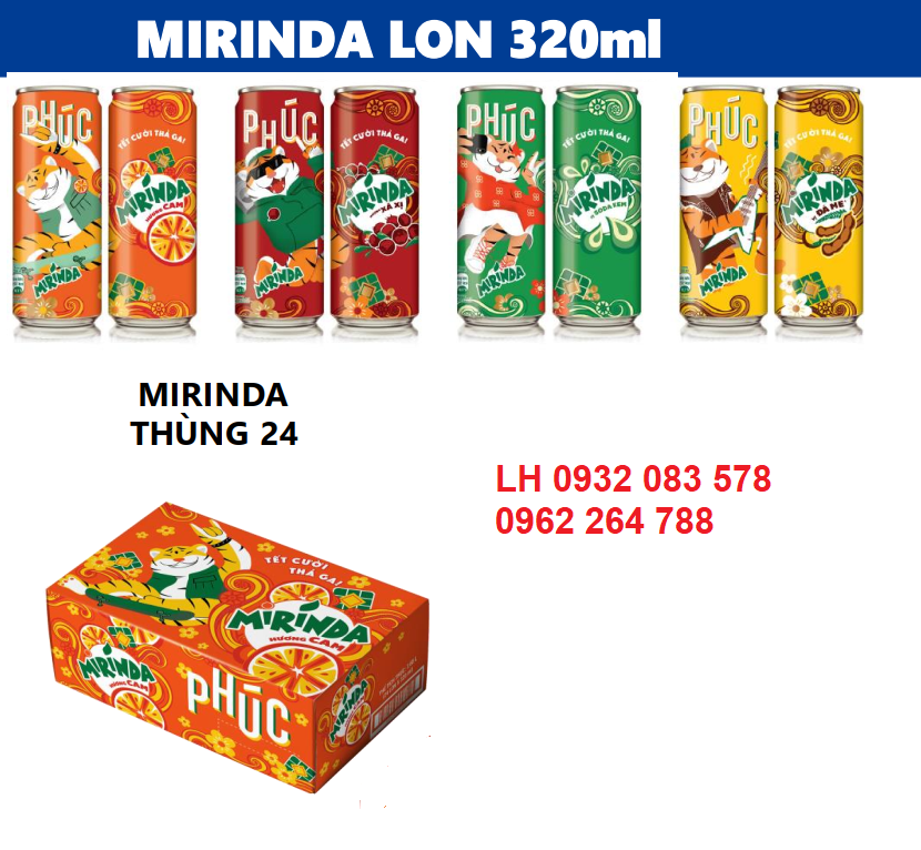 Hộp quà Tết giá sỉ Mirinda lon 320ml - Hộp quà Tết