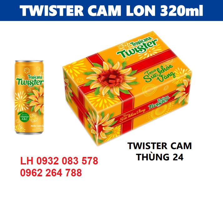 Hộp quà Tết giá sỉ Twister cam lon 320ml