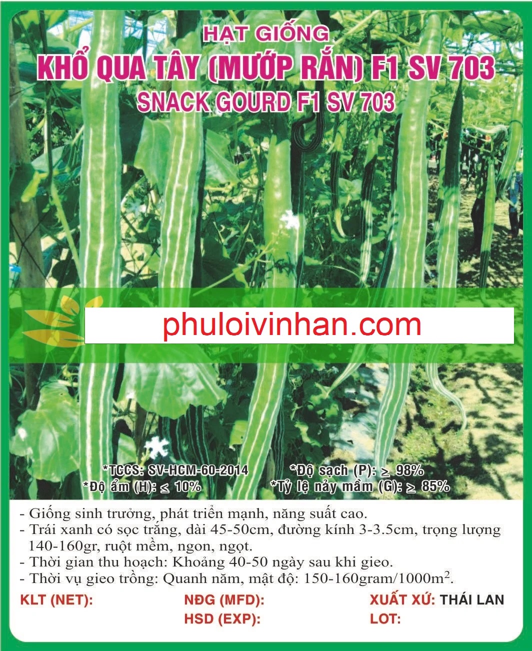 KHỔ QUA TÂY (MƯỚP RẮN) F1 - 2GR