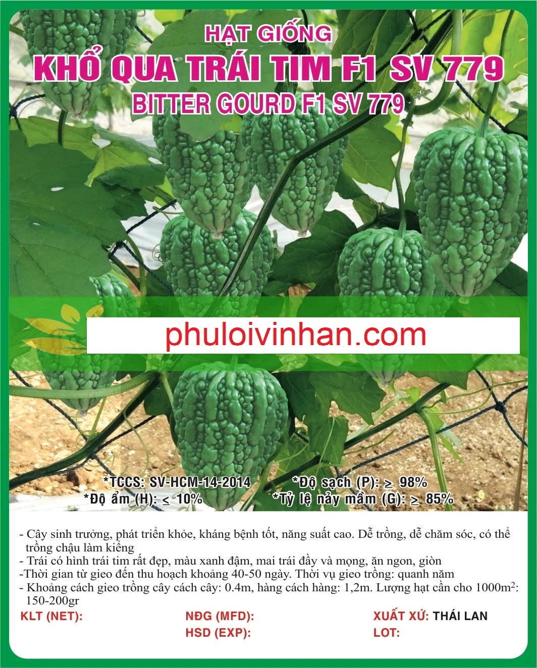 KHỔ QUA TRÁI TIM F1 - 5 HẠT