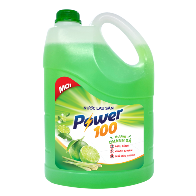 NƯỚC LAU SÀN POWER100 HƯƠNG CHANH SẢ 3,8KG