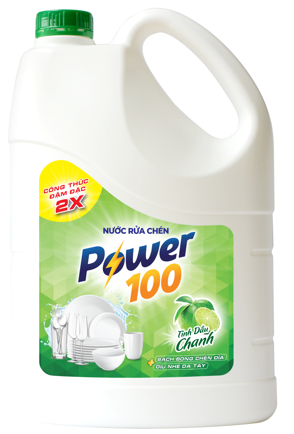 NƯỚC RỬA CHÉN POWER100 TINH DẦU CHANH 3,8KG