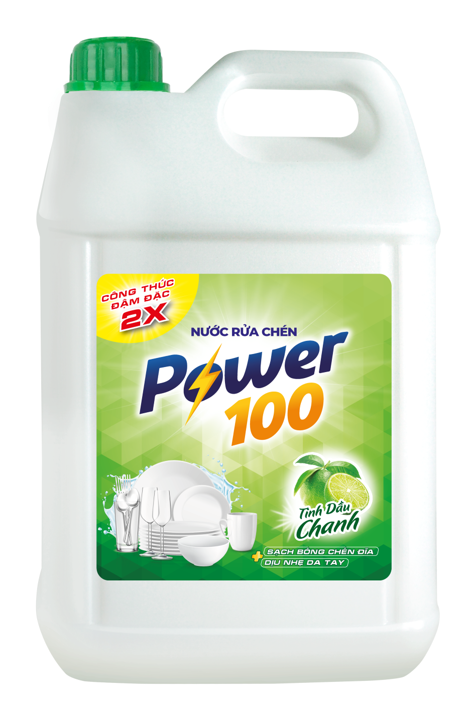 NƯỚC RỬA CHÉN POWER100 TINH DẦU CHANH 9,5KG