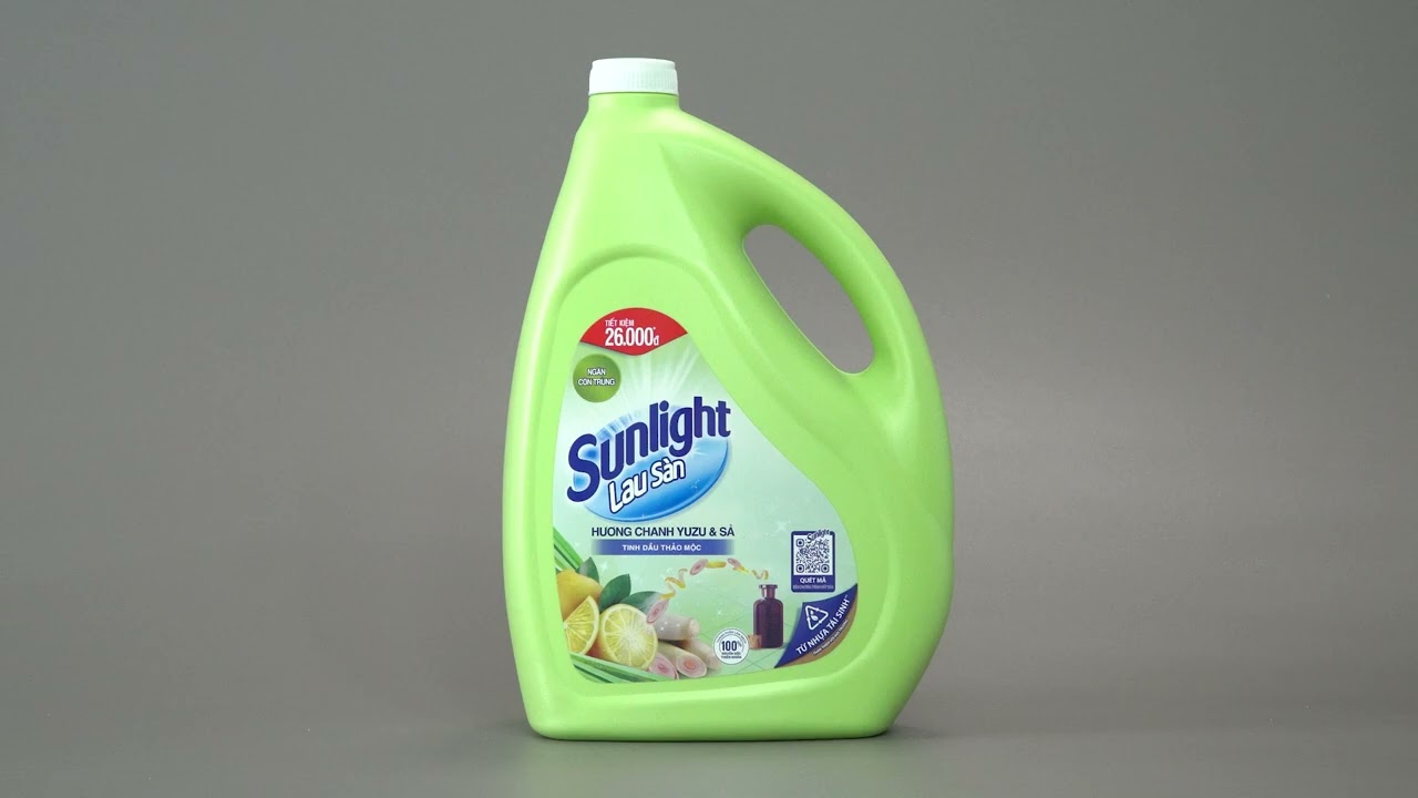 Nước lau sàn sunlight chanh yuzu & sả can 3.6kg (thùng)