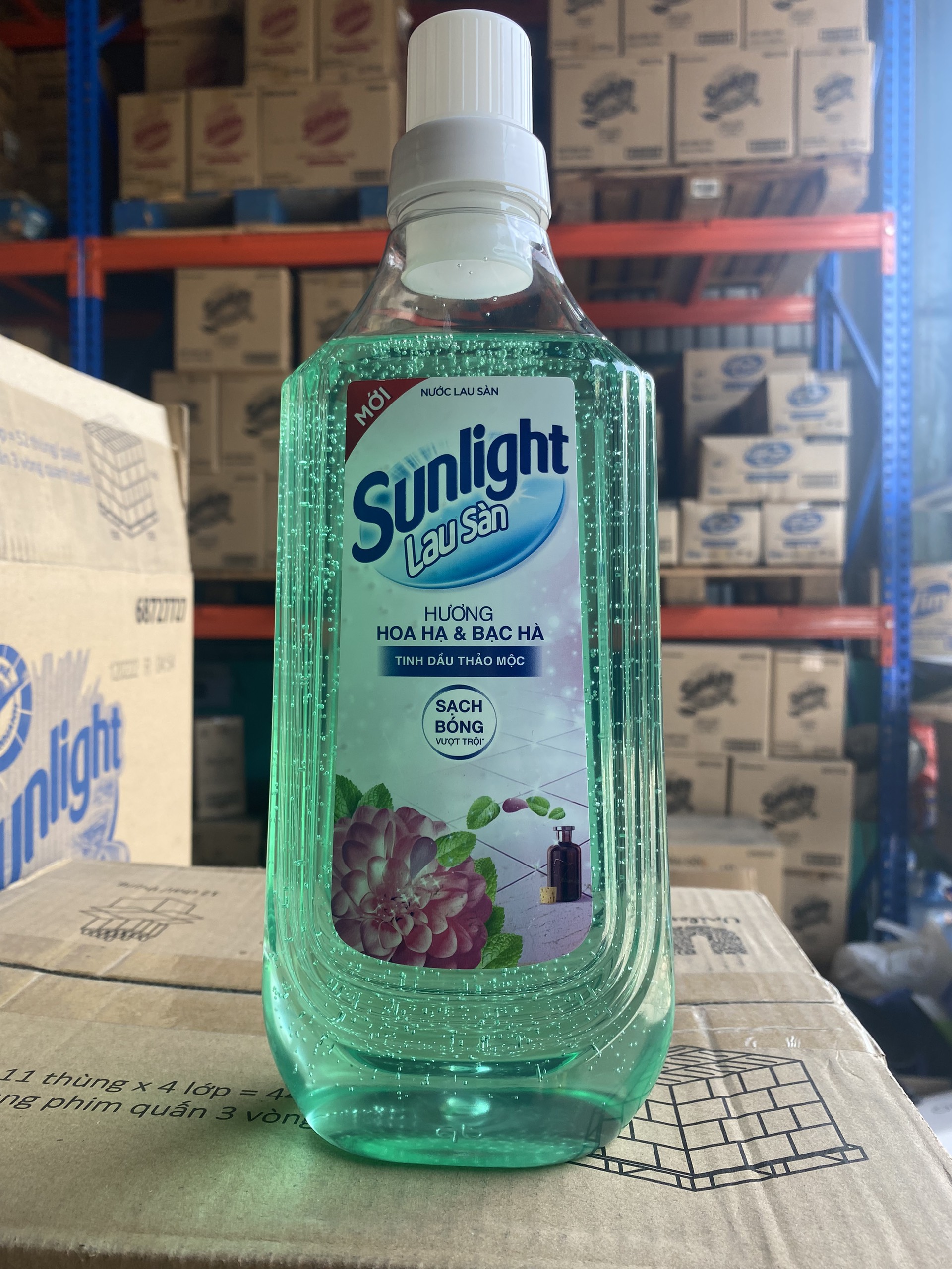 Nước lau sàn sunlight hoa hạ chai 1kg x12