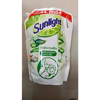 Nước rửa chén Sunlight muối khoáng và lô hội túi 3.4kg