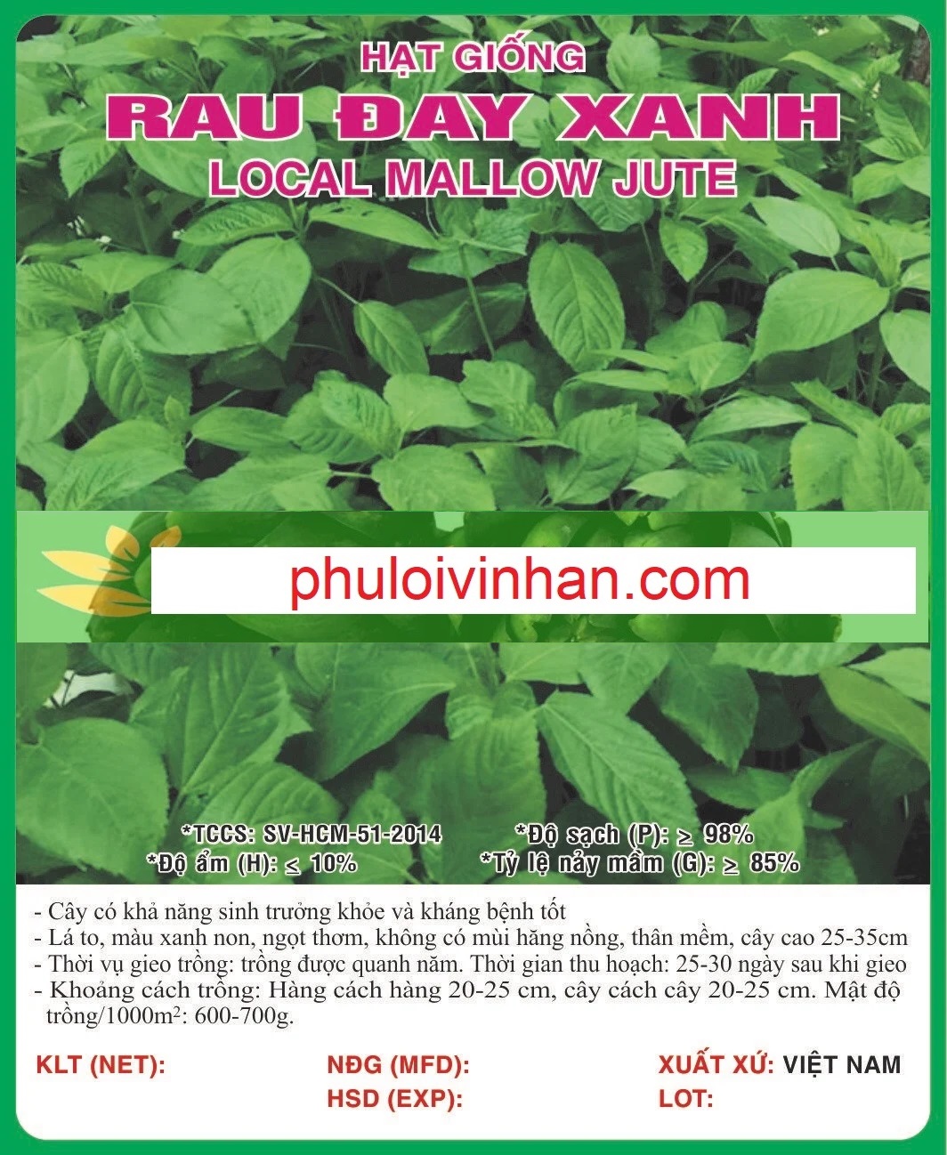 RAU ĐAY XANH - 20GR