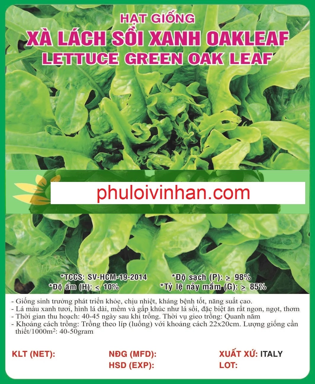 XÀ LÁCH SỒI XANH OAKLEAF