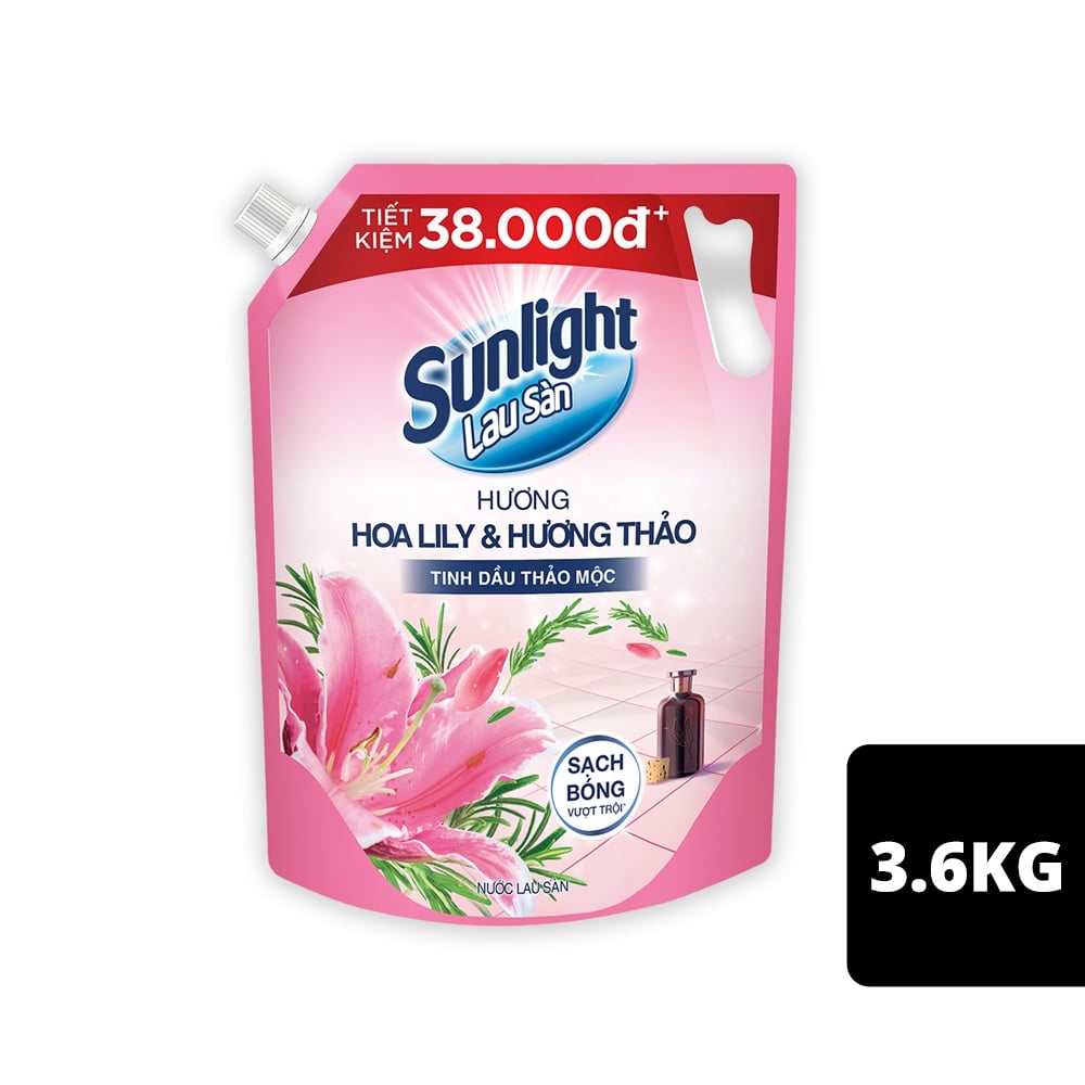 nước lau nhà sunlight hương hoa lily túi 3.6kg